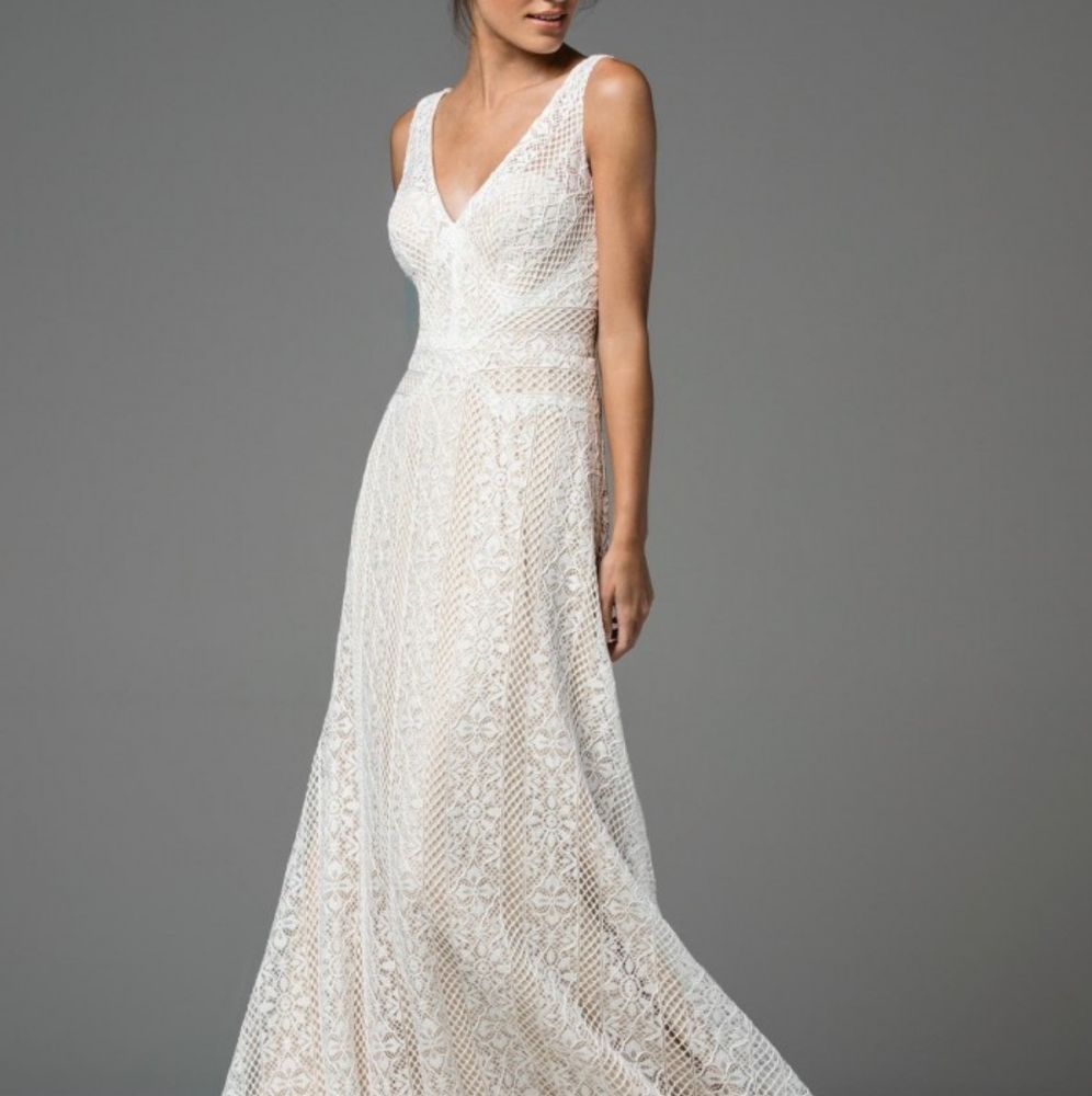 Willowby by Watters Brighton dress (unbeaded, nude underlay)
